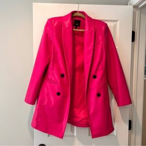 Pink leather blazer